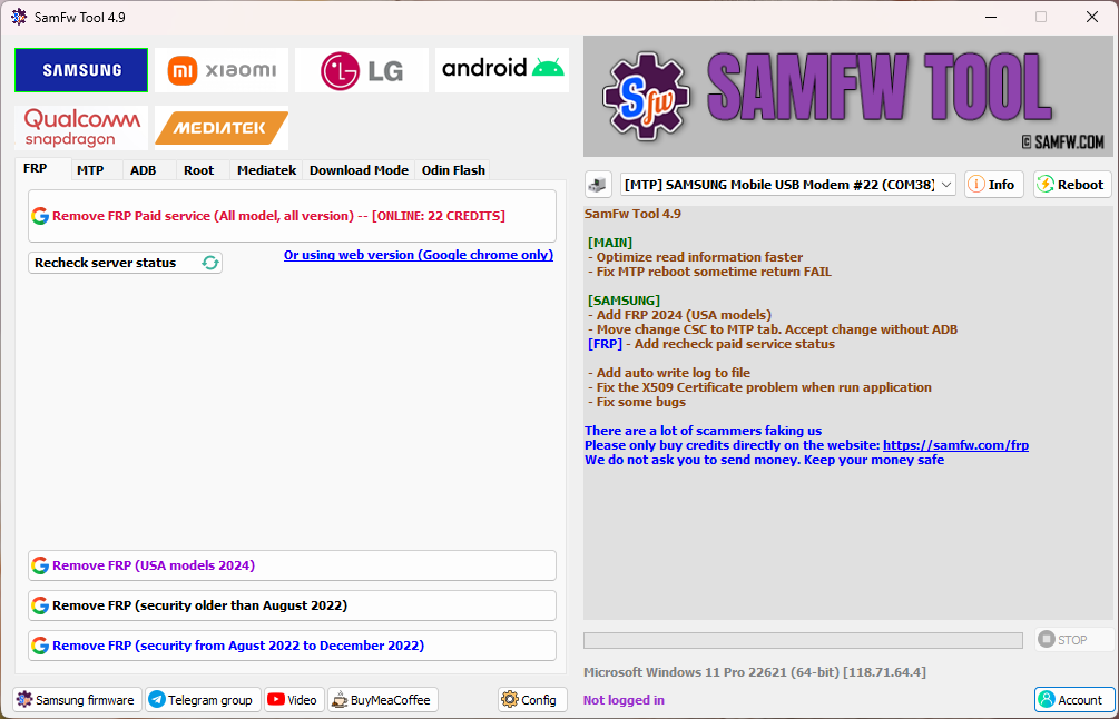 SamFw FRP Tool V4.9