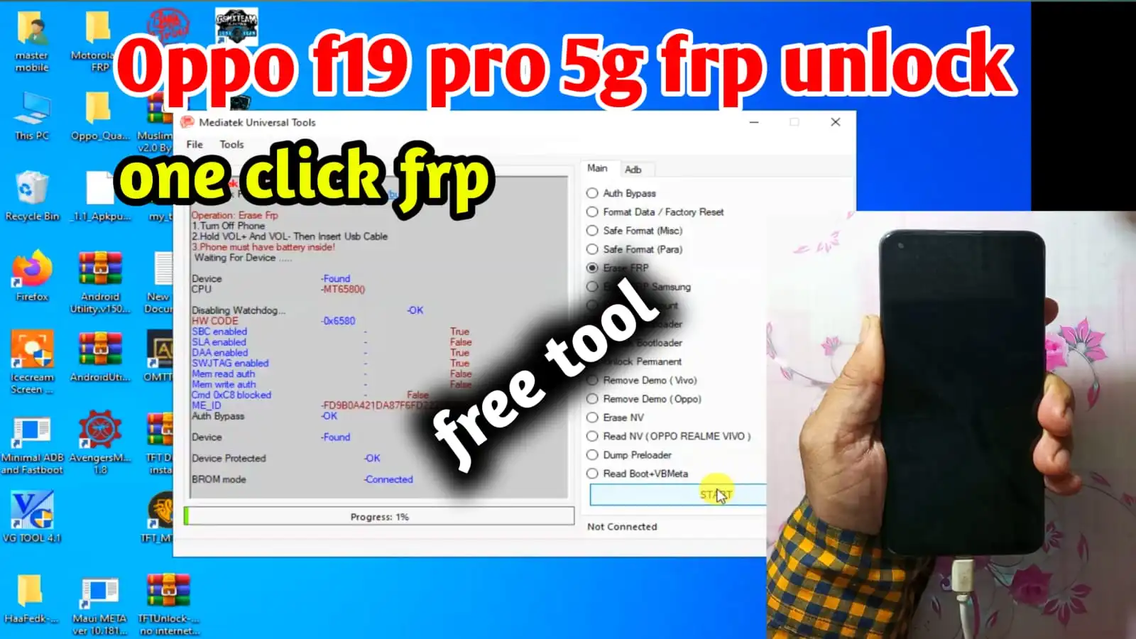 Oppo f19 pro 5g frp unlock tool one click | mediatek universal tool | mobile frp unlock tool